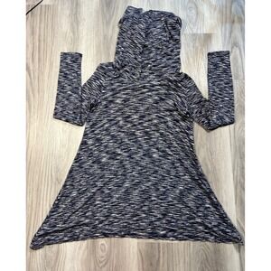 Casual Lounge cowl neck Marled Blue White Black Knit Casual tunic Xs soft knit